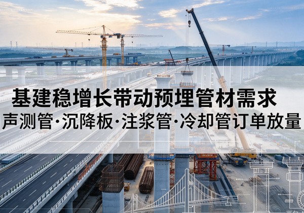 烈山基建稳增长带动预埋监测管材需求，声测管、沉降板、注浆管订单持续放量